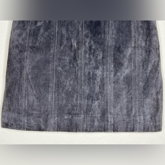 Express Genuine Suede Mini Skirt Womens Size 2 Gray High Waisted NWT - Picture 2 of 13